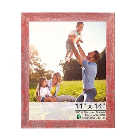 Palacedesigns 11 x 14 in. Rustic Farmhouse Red Wood Picture Frame PA3663774